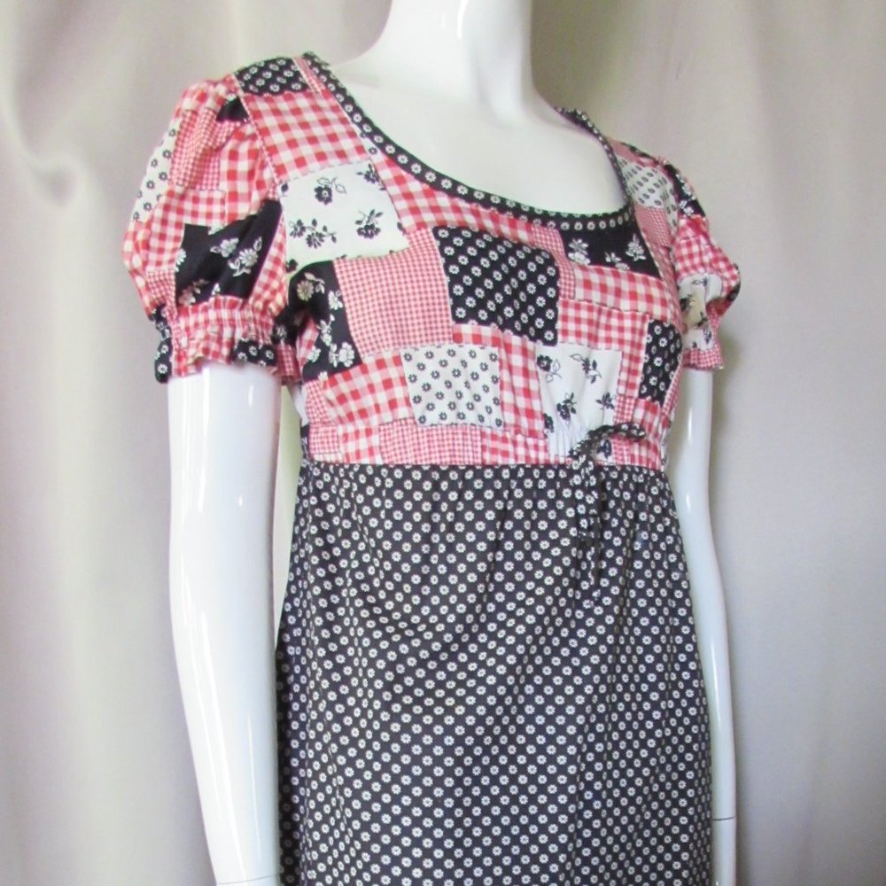 SALE Vintage 1970 Era Glenbrooke Patchwork Long Dress